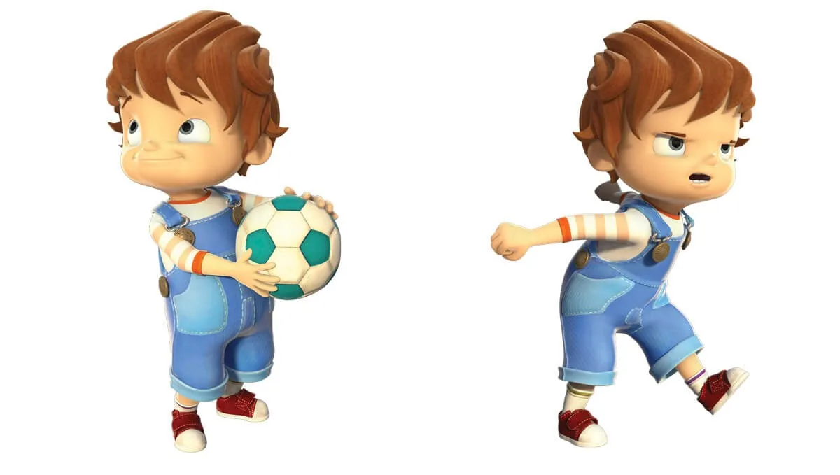 Boy holding a football