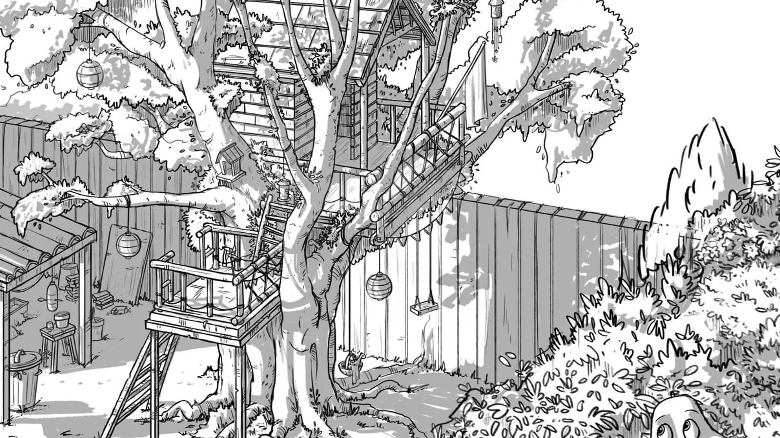 Boy’s treehouse concept artwork