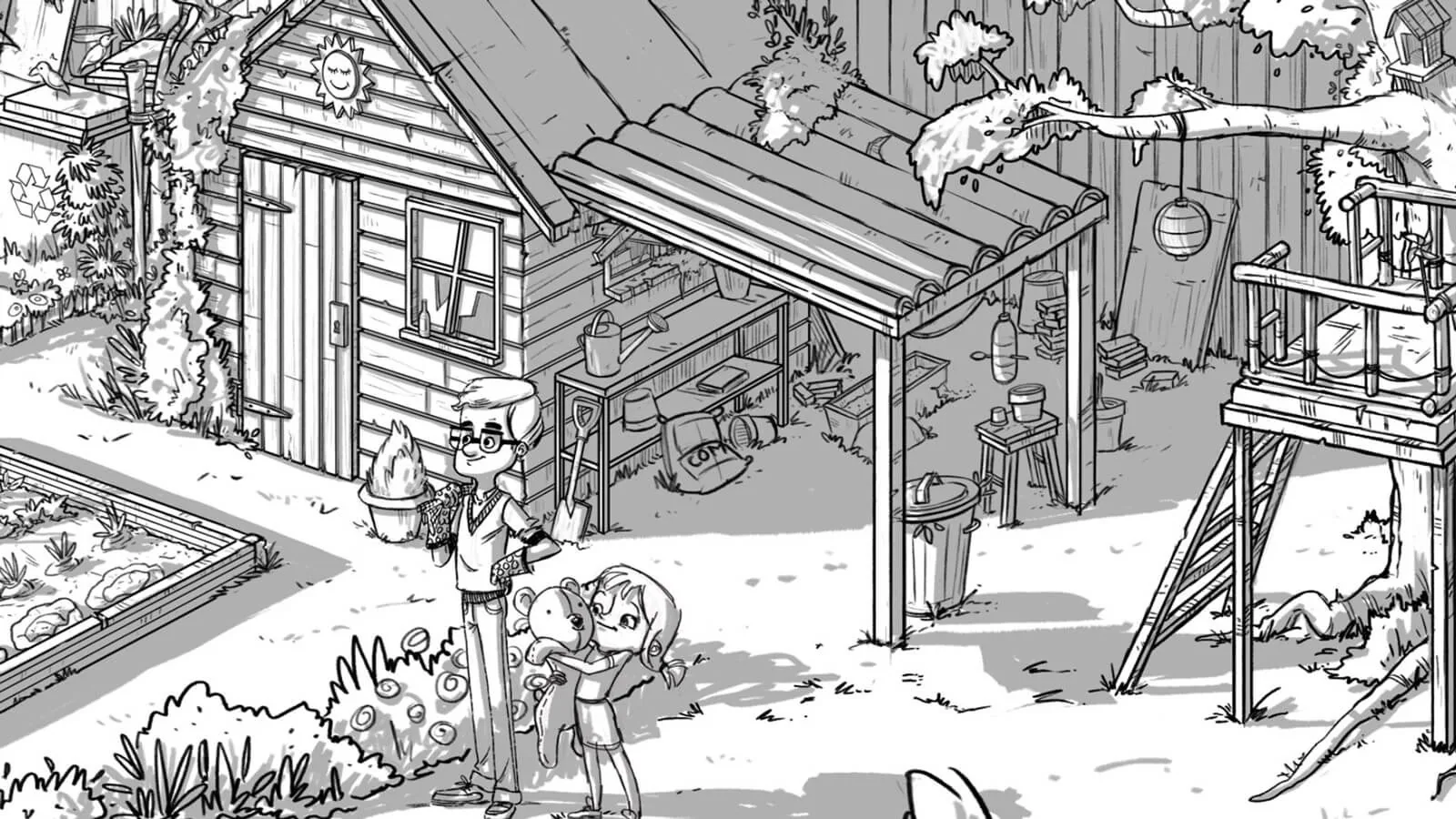 Concept drawing of the garden beside the house