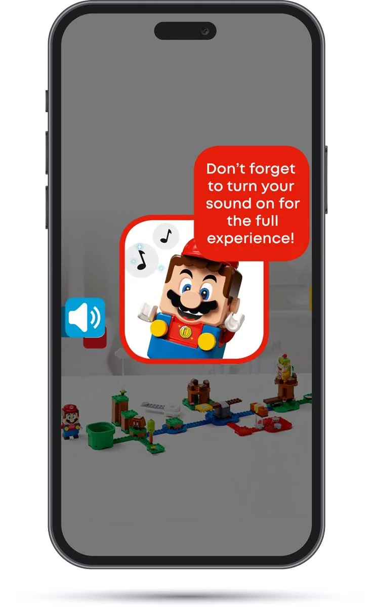 LEGO Super Mario app sound prompt