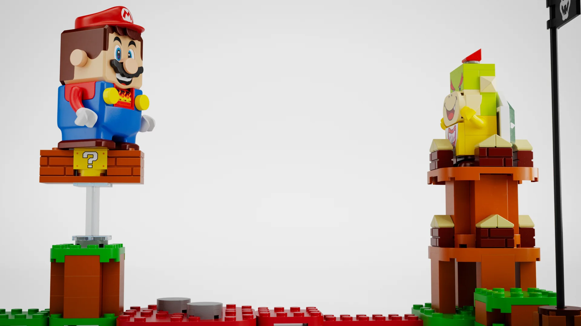 Mario and Bowser Jr on opposite towers