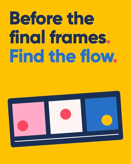 Before the final frames. Find the flow. Move Animation editorial artwork.