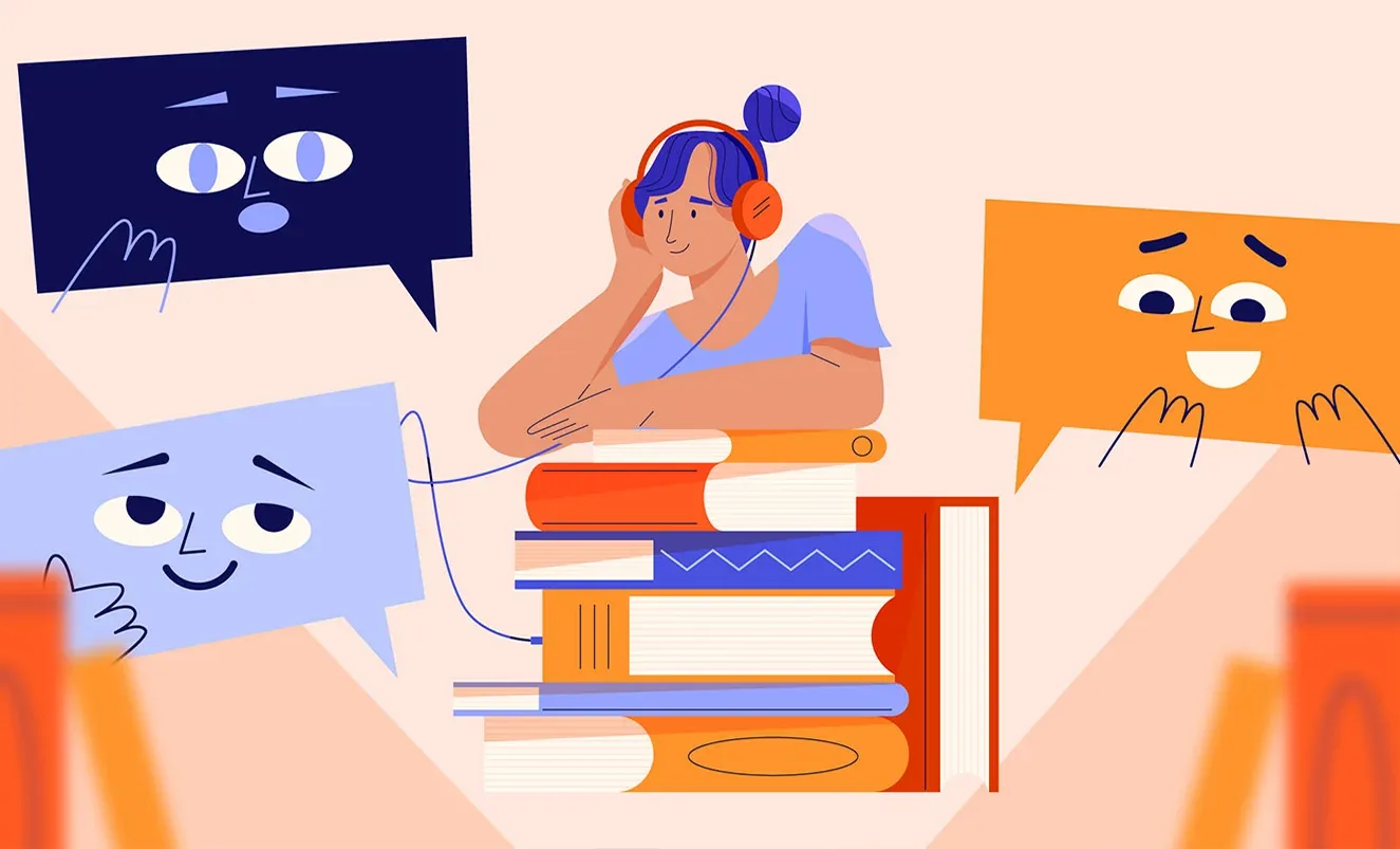 Audible audiobook character illustration