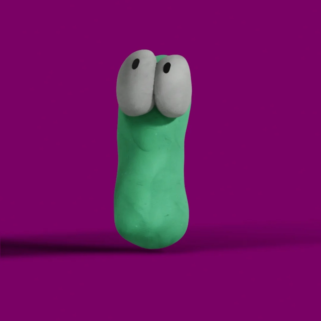 The character stretched into a tall thin shape.