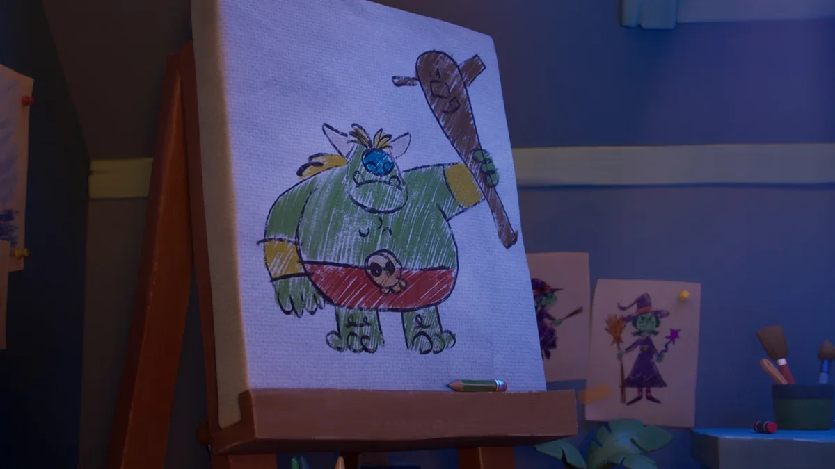 A drawing of the ogre in Maia’s bedroom