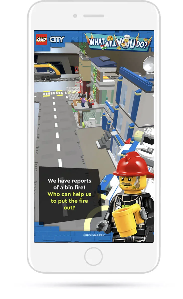 Mobile screen from the LEGO City AR app