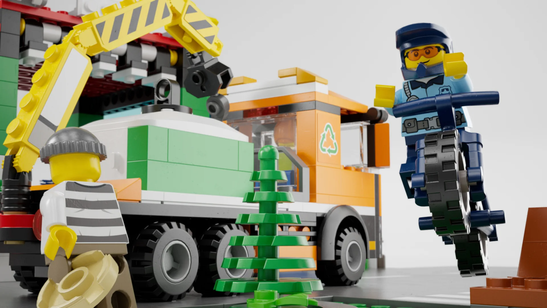 A detailed scene from the LEGO City AR experience