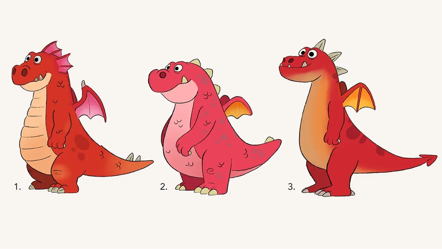 Dragon colour design explorations for Magic Maia