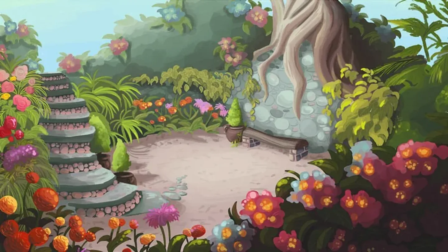 Finished garden environment for Boy and the Dinosaur