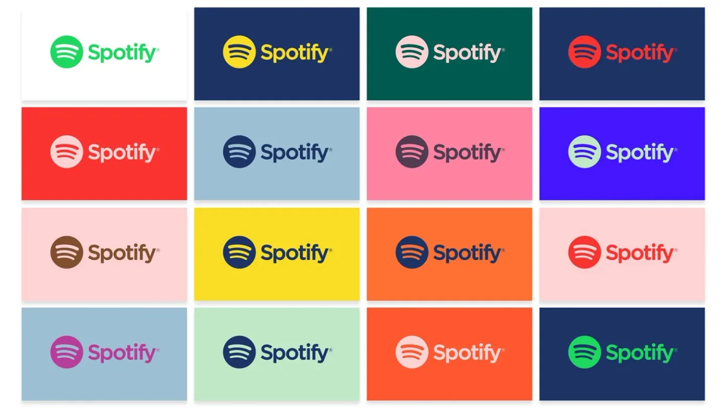 Spotify cards in varied colour combinations